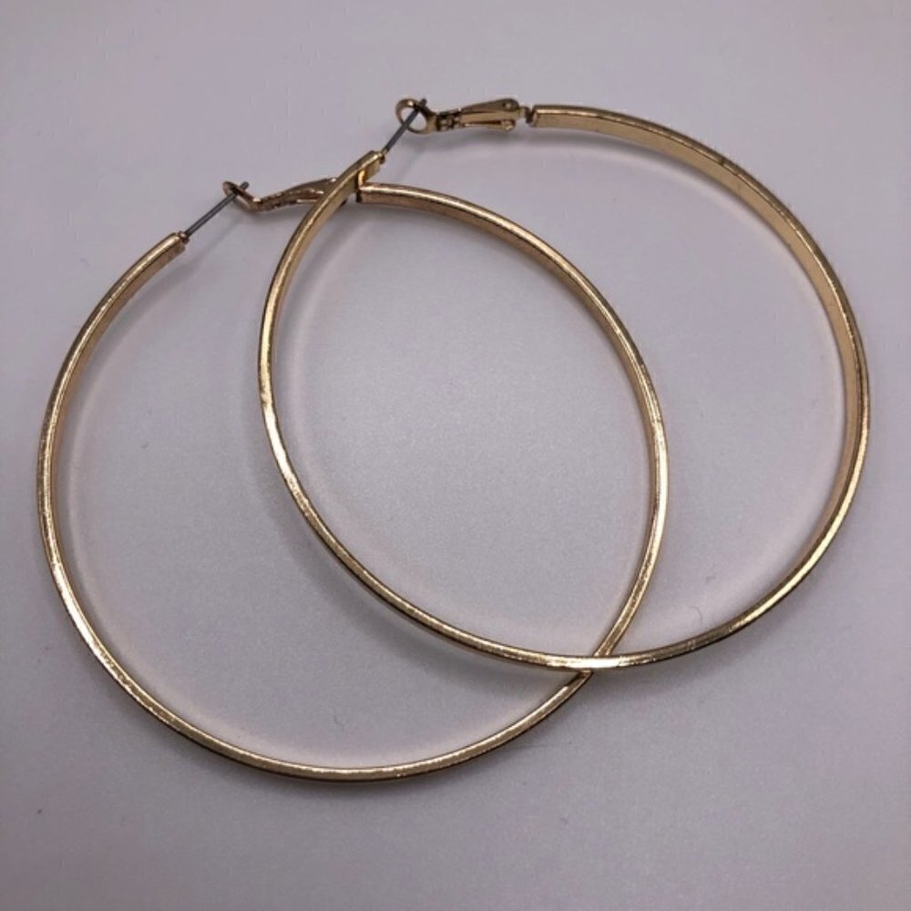 Boutique Gold Big Hoop Earrings 3”